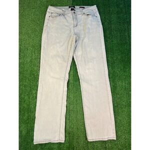 Earl Jean Womens Size 14 Straight Leg Light Gray Denim Stretch Jeans RN 89302
